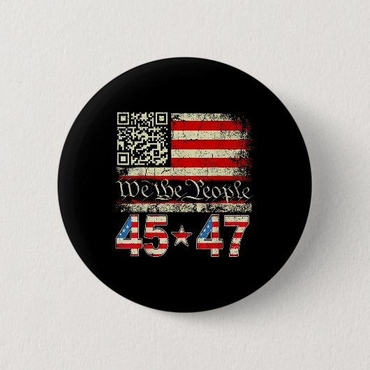 Trump Dans Troll Qr Grappige Trump Dans Code Retro Ronde Button 5,7 Cm (Voorkant)