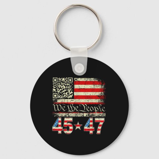 Trump Dans Troll Qr Grappige Trump Dans Code Retro Sleutelhanger (Voorkant)