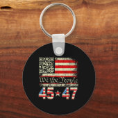 Trump Dans Troll Qr Grappige Trump Dans Code Retro Sleutelhanger (Voorkant)