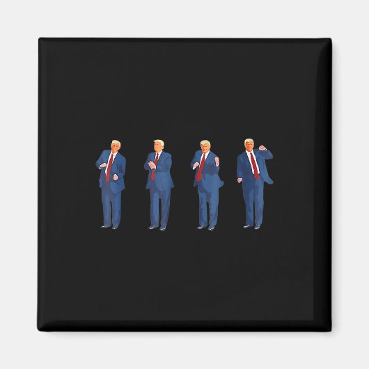 Trump danst Amerika 47 en 4 juli Vaders D Magneet (Voorkant)