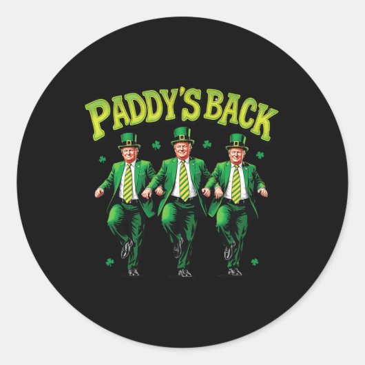 Trump danst grappige St Patricks Day Drink paddy Ronde Sticker (Voorkant)