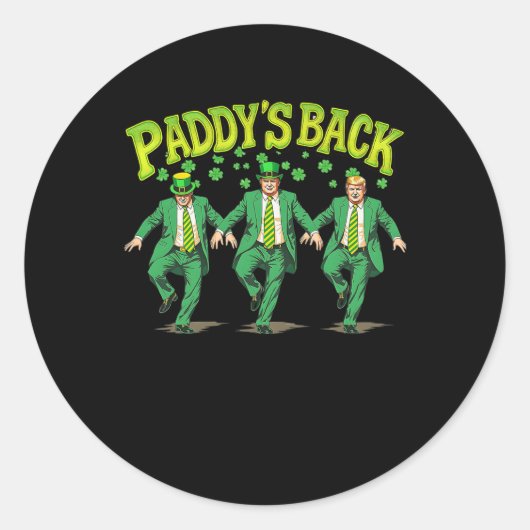 Trump danst grappige St Patricks Day Drink paddy Ronde Sticker (Voorkant)
