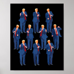 Trump danst op 4 juli en Trump Vaderdag Poster