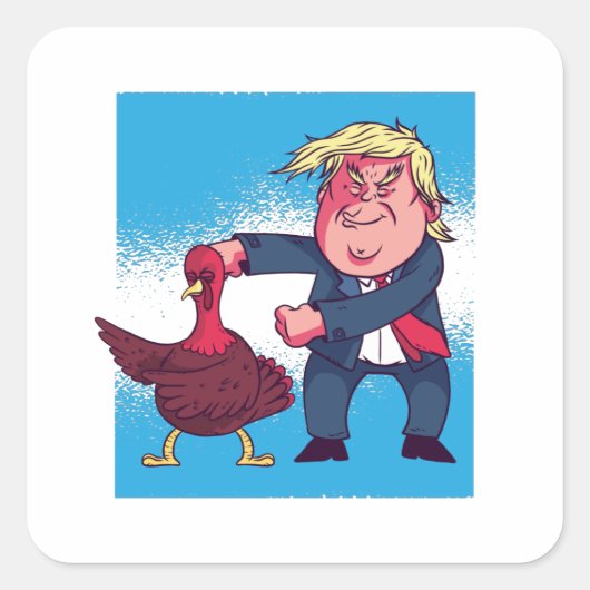 Trump danst Thanksgiving Turkey Gift Vierkante Sticker (Voorkant)