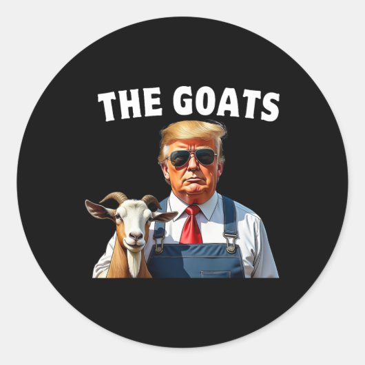Trump De Geiten Mega Farming Grappig Mannen Vrouwe Ronde Sticker (Voorkant)