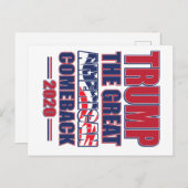 Trump - de Grote Amerika Comeback Trump 2020 Briefkaart (Voorkant / Achterkant)
