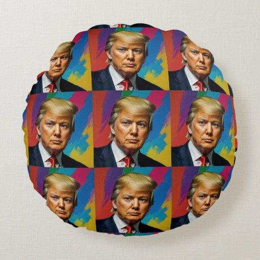 Trump de kleur rond kussen (Voorkant)