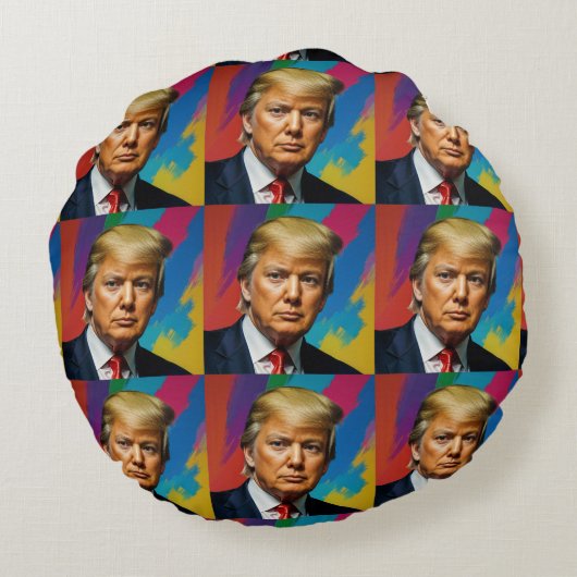 Trump de kleur rond kussen (Achterkant)