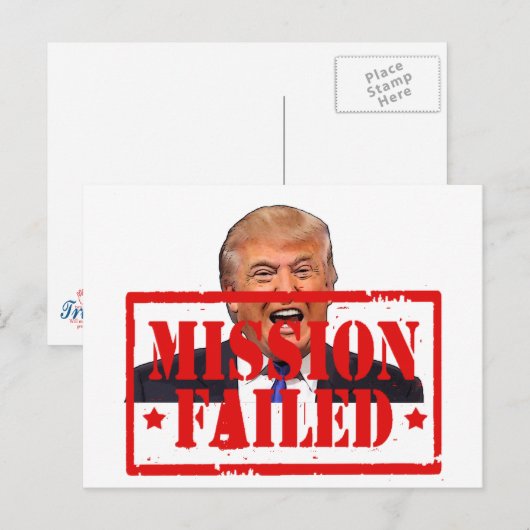 Trump: De missie is mislukt. Briefkaart (Voorkant / Achterkant)