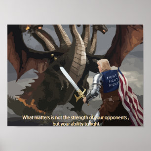 Trump de Ridder vecht tegen het Hydra-Poster Poster