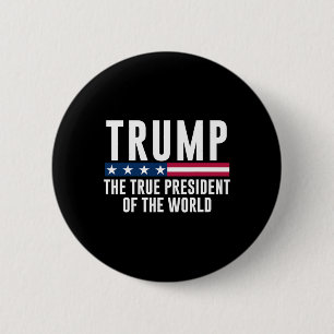 Trump de ware president van de wereld ronde button 5,7 cm