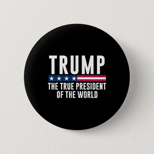 Trump de ware president van de wereld ronde button 5,7 cm (Voorkant)