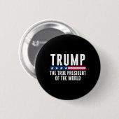 Trump de ware president van de wereld ronde button 5,7 cm (Voorkant /achterkant)