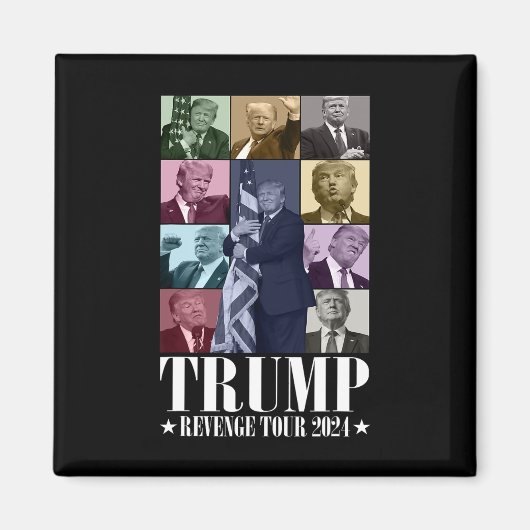 Trump De Wraak Tour 2024 Grappig Magneet (Voorkant)