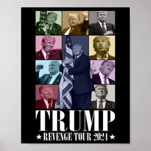 Trump De Wraak Tour 2024 Grappig Poster