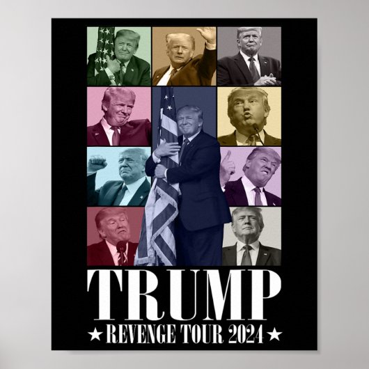Trump De Wraak Tour 2024 Grappig Poster (Voorkant)