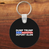 Trump Deport Elon 50501 Sleutelhanger (Voorkant)
