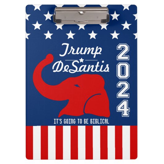 TRUMP DESANTIS 2024 BIBLICAL KLEMBORD (Voorkant)