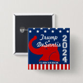 TRUMP DESANTIS 2024 BIBLICAL VIERKANTE BUTTON 5,1 CM (Voorkant /achterkant)