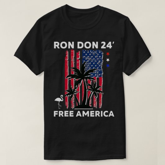 Trump DeSantis 2024 Ron Don 24' American Flag Flam T-shirt (Design voorkant)