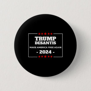 Trump Desantis Maak Amerika Florida Verkiezing 24 Ronde Button 5,7 Cm