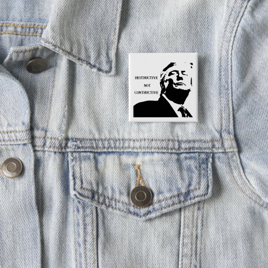 Trump/Destructief Niet Constructief Knop Vierkante Button 5,1 Cm (In situ)
