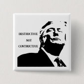 Trump/Destructief Niet Constructief Knop Vierkante Button 5,1 Cm (Voorkant)