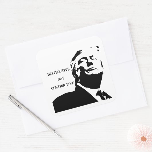 Trump/Destructief Niet Constructief Sticker (Envelop)