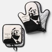 Trump/Destructieve Ovenwant & Pothouder Pannenlap Set (Voorkant / Achterkant)