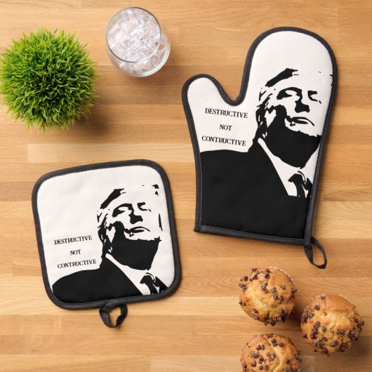 Trump/Destructieve Ovenwant & Pothouder Pannenlap Set (Top down)