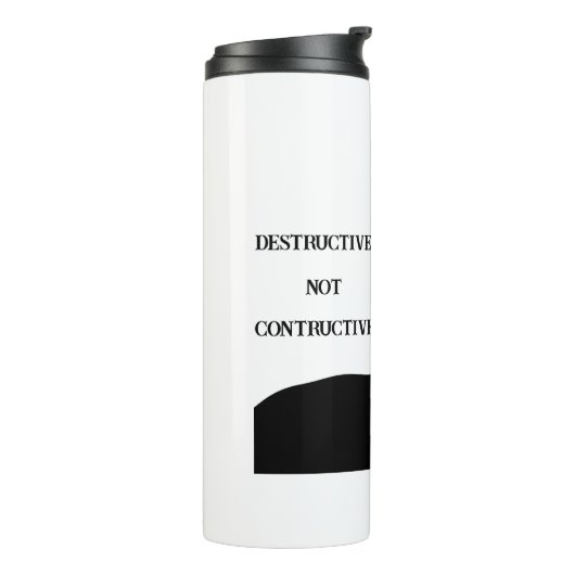 Trump/Destructive Not Constructive Thermal Tumbler Thermosbeker (Gedraaid links)