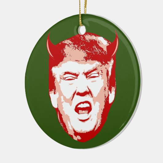Trump Devil Head - Anti-Trump - Keramisch Ornament (Links)