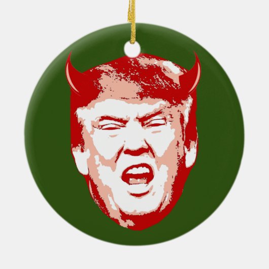 Trump Devil Head - Anti-Trump - Keramisch Ornament (Achterkant)