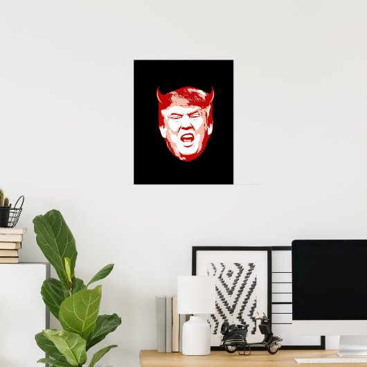 Trump Devil Head - Anti-Trump - Poster (Thuiskantoor)