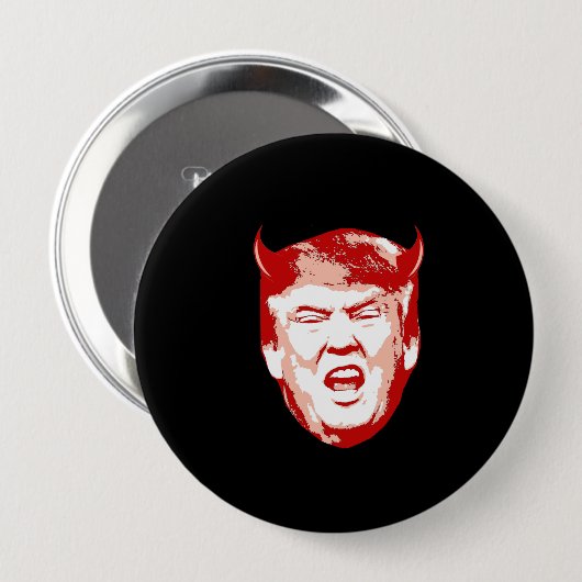 Trump Devil Head - Anti-Trump - Ronde Button 4,0 Cm (Voorkant /achterkant)