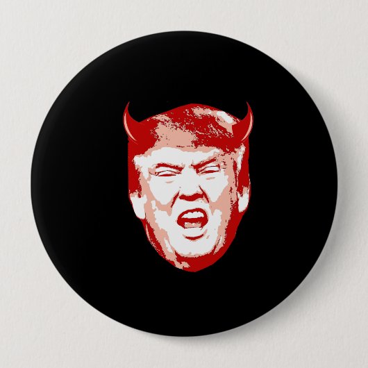 Trump Devil Head - Anti-Trump - Ronde Button 4,0 Cm (Voorkant)