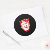 Trump Devil Head - Anti-Trump - Ronde Sticker (Envelop)
