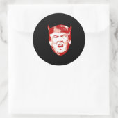 Trump Devil Head - Anti-Trump - Ronde Sticker (Tas)
