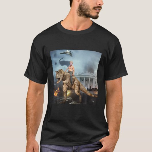 Trump Dino RIder Grappig T-shirt (Voorkant)
