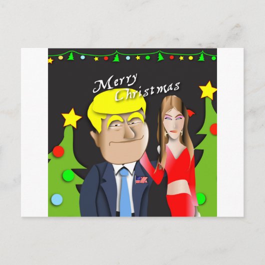 Trump, Donald, Melania, Kerstmis, gift, cadeau, Feestdagenkaart (Voorkant)