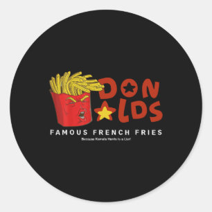 Trump doneert beroemde frietjes omdat Kamala I Ronde Sticker