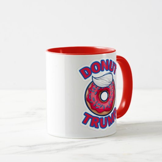 Trump-donut met witte topknoop mok (Voorkant rechts)