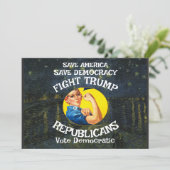 Trump Dood Save the Date Feestje Kaart (Staand voorkant)