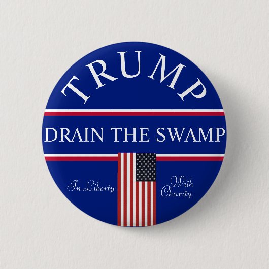 Trump Drain the Swamp Ronde Button 5,7 Cm (Voorkant)