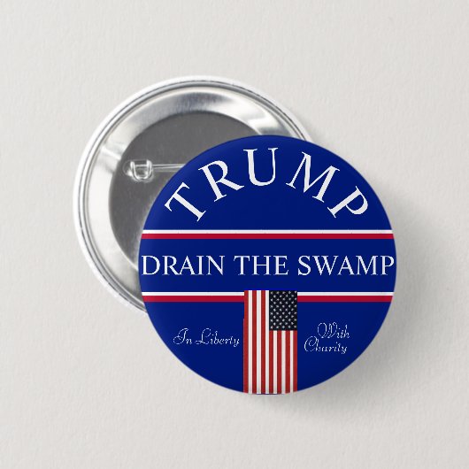 Trump Drain the Swamp Ronde Button 5,7 Cm (Voorkant /achterkant)