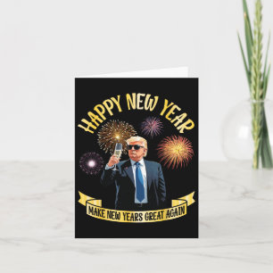 Trump Drink een gelukkig nieuwjaar en maakt het ni Kaart