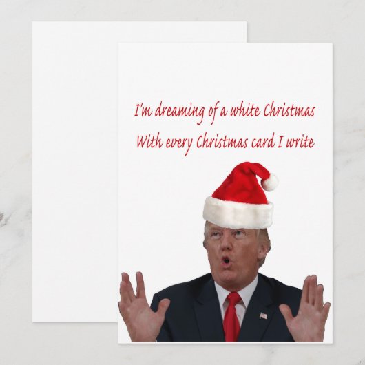 Trump, dromen van een witte kerst feestdagenkaart (Voorkant / Achterkant)