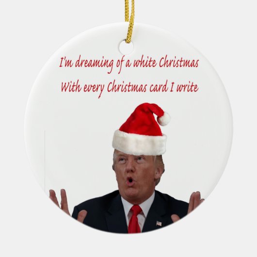 Trump, dromen van een witte kerst keramisch ornament (Voorkant)