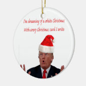 Trump, dromen van een witte kerst keramisch ornament (Links)