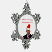 Trump, dromen van een witte kerst tin sneeuwvlok ornament (Links)